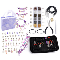 Purple Jewellery Making Kit 914pce with Beads, Tools, Accessories, Wallet & Gift