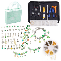 Green Jewellery Making Kit 857pce with Beads, Tools, Accessories, Wallet & Gift