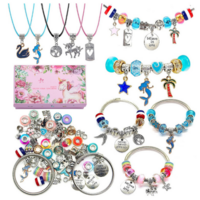 Jewellery Bracelet & Necklace Making Kit 71 Piece Mixed Charms & Beads Gift Box