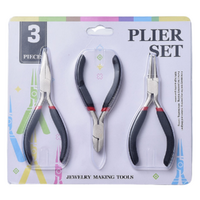 Hand Tools Kit Jewellery Making DIY 3 Piece Set, Side Cutters & 2x Pliers