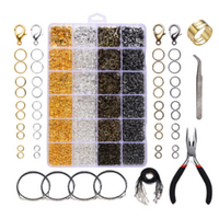 Tools & Jewellery Making Kit 3,413 Piece Set in Case, Silver, Gold, Grey & Bronze