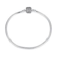 Diamante Pendant 17cm Snake Chain Bracelet Silver Jewellery Accessory 1 Piece