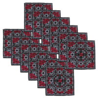 12 x Bandanas, Red Roses on Black Paisley 54cm 100% Cotton Head Wrap Scarf