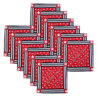 12 x Bandanas, I Love The USA Patriot 54cm 100% Cotton Head Wrap Scarf