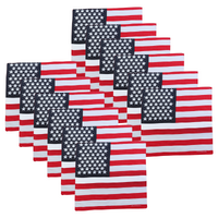 12 x Bandanas, American Flag, USA 54cm 100% Cotton Head Wrap Scarf