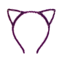 Furry Purple Cat Ears Headband, Dress Up Costume Accessory Kids/Adult Plastic