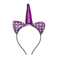 Shiny Polka Dot Purple Cat Ears Headband, Dress Up Costume Accessory Plastic