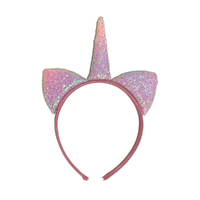 Shiny Bright Pink Cat Ears Headband, Dress Up Costume Accessory Kids Plastic
