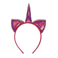 Shiny Purple Cat Ears Headband, Dress Up Costume Accessory Kids/Adult Plastic