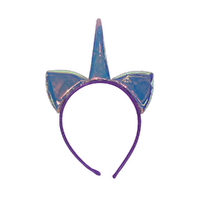 Shiny Blue Cat Ears Headband, Dress Up Costume Accessory Kids/Adult Plastic