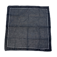 Bandana White Polkadots on Black 1pce 54cm 100% Cotton Head Wrap Scarf