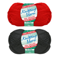 Essendon Footy Team Colours Knitting Wool Yarn 100g/Roll 2 Piece 100% Acrylic