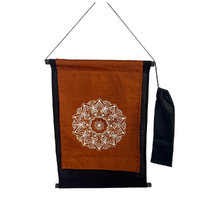48cm Orange Mandala Scroll With Black Back Meditation Banner Wall Hangable