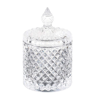 Glass Jar with Lid for Candle Making 13.5x8.5cm Circus Tent Candy Vintage Design