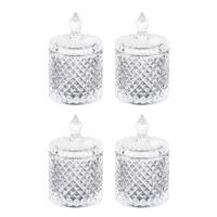 Glass Jars Set with Lids for Candle Making 4pce Bundle Circus Tent Candy Vintage