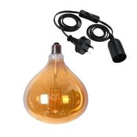 Pear Edison LED Light Globe & Power Cord Plug In 1.8m E27 4 Watt Bulb 20cm