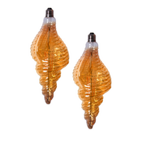 Pair of Edison LED Light Globes Spiral Sea Shell 4 Watt Filament Bulbs 30cm, Set of 2