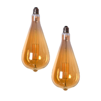 Pair of Edison LED Light Globes Slim 4 Watt Filament Bulbs 27cm, Set of 2