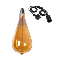 Slim Edison LED Light Globe & Power Cord Plug In 1.8m E27 4 Watt Bulb 27cm