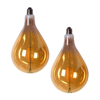 Pair of Edison LED Light Globes Standard 4 Watt Filament Bulbs 27cm, Set of 2