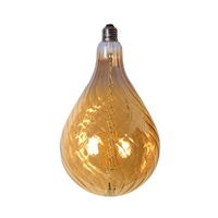 Edison LED Light Globe Rippled 4 Watt Filament Bulb 27cm E27 Amber Warm White