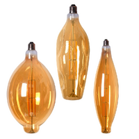 Trio of Egg Shape Edison LED Light Globes Mixed Set, Bulbs Display Bundle