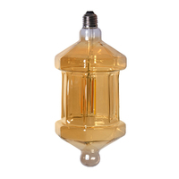 Edison LED Light Globe Hexagonal 4 Watt Filament Bulb 27cm E27 Amber Warm White