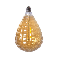 Edison LED Light Globe Ribbed 4 Watt Filament Bulb 24cm E27 Amber Warm White