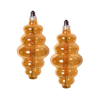 Pair of Edison LED Light Globes Art Deco 18 Watt Filament Bulbs 37cm, Set of 2