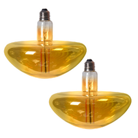 Pair of Edison LED Light Globes Mushroom 4 Watt Filament Bulbs 20cm, Set of 2