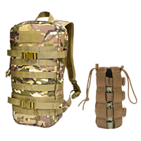 Backpack Military Tactical Rucksack + Water Bottle Holder Attachment Set Outdoor Hiking