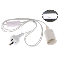 E27 Cable Cord AU Plug White Pendant Lamp Light Bulb Holder Socket Base & Switch
