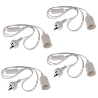 4x E27 Cables Cord AU Plug White Pendant Lamp Light Bulb Holder Socket Base & Switch