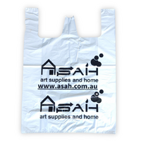 50x Reusable Plastic Shopping Bags XL Size 60cm x 80cm White 35 Microns