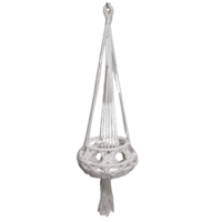 1pce White 100cm 1 Tier Macrame Pot Plant Hanger 3 Ring Woven Hand Made