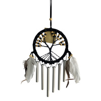 1pce Black 11cm Diameter Dream Catcher Wind Chime Tree of Life with Natural Beads