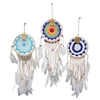 17cm Colourful Dream Catcher Doily Macrame Beaded Boho