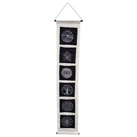 New 1pce 128cm Buddha Pocket Scroll Black & White Spiritual Mandala Meditation Banner