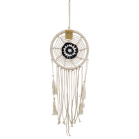 Dream Catcher Black Spider Web Macrame Beaded Handmade 1pce 22cm