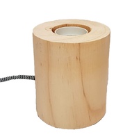 New 1pce Lamp Wooden Base Round Edison Screw Bedside Light Retro