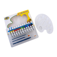Acrylic Painting Set 16pce Kit with 3 Brushes, Palette Beginner Starter Bundle