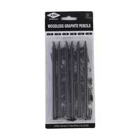 Quality 6pce Woodless Graphite Pencils Excellent for Sketching and Drawing