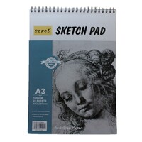 A3 Sketch Binder Pad White Paper 160g 24 Sheet Sketching & Drawing Acid Free