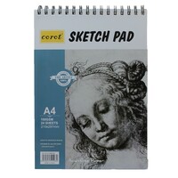 A4 Sketch Binder Pad White Paper 160g 24 Sheet Sketching & Drawing Acid Free