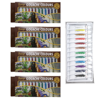 4x Gouache Paint Sets Quality 12 Intro Colours 12ml Tubes Bundle