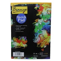 A3 Black Paper Sketch Pad 140GSM 25 Sheet Sketching & Drawing Acid Free