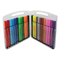 24pce Jumbo Marker Pen Set in Carry Case Kids Art Craft Drawing