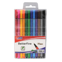 SkyGlory Fine Liner Pens 12pcs Colour Set 0.4mm Metal Clad Tip, Triangular Barrel