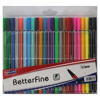 SkyGlory Fine Liner Pen 24pcs Colour Set 0.4mm Metal Clad Tip, Triangular Barrel