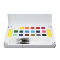 18pce Colours High Quality Solid Transparent Watercolour Paint Half Pan Set